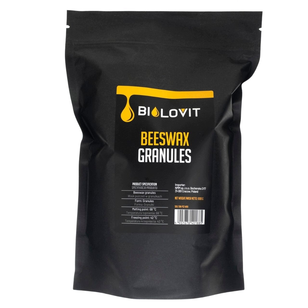 Vosk v granulích Bilovit Přírodní pro svíčky a kosmetiku 1 kg