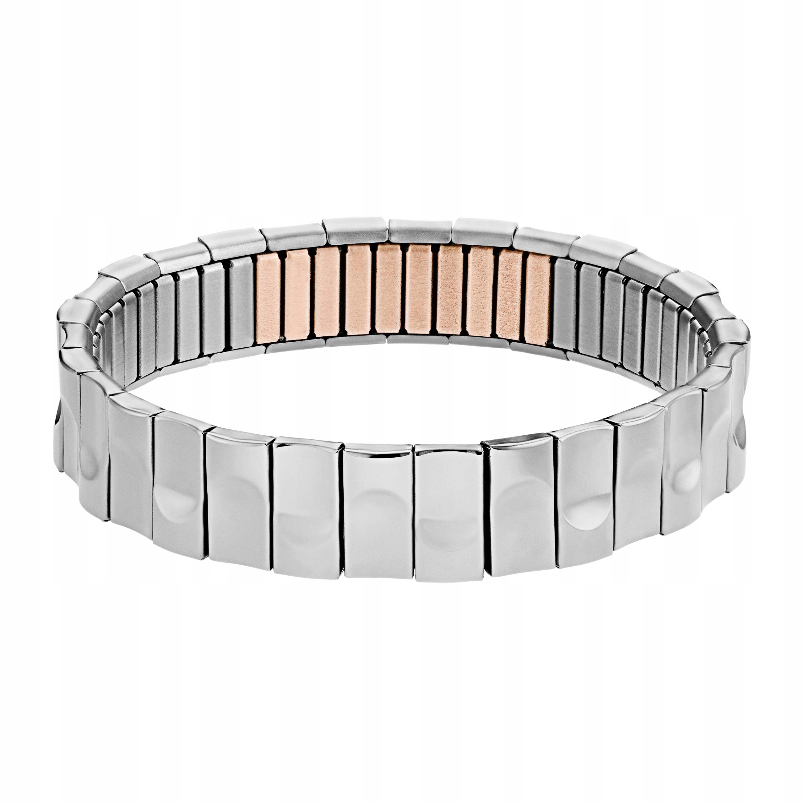 Dámský náramek Měděný Vlnitá Měď Ocel Stříbrná Magnetická Široká