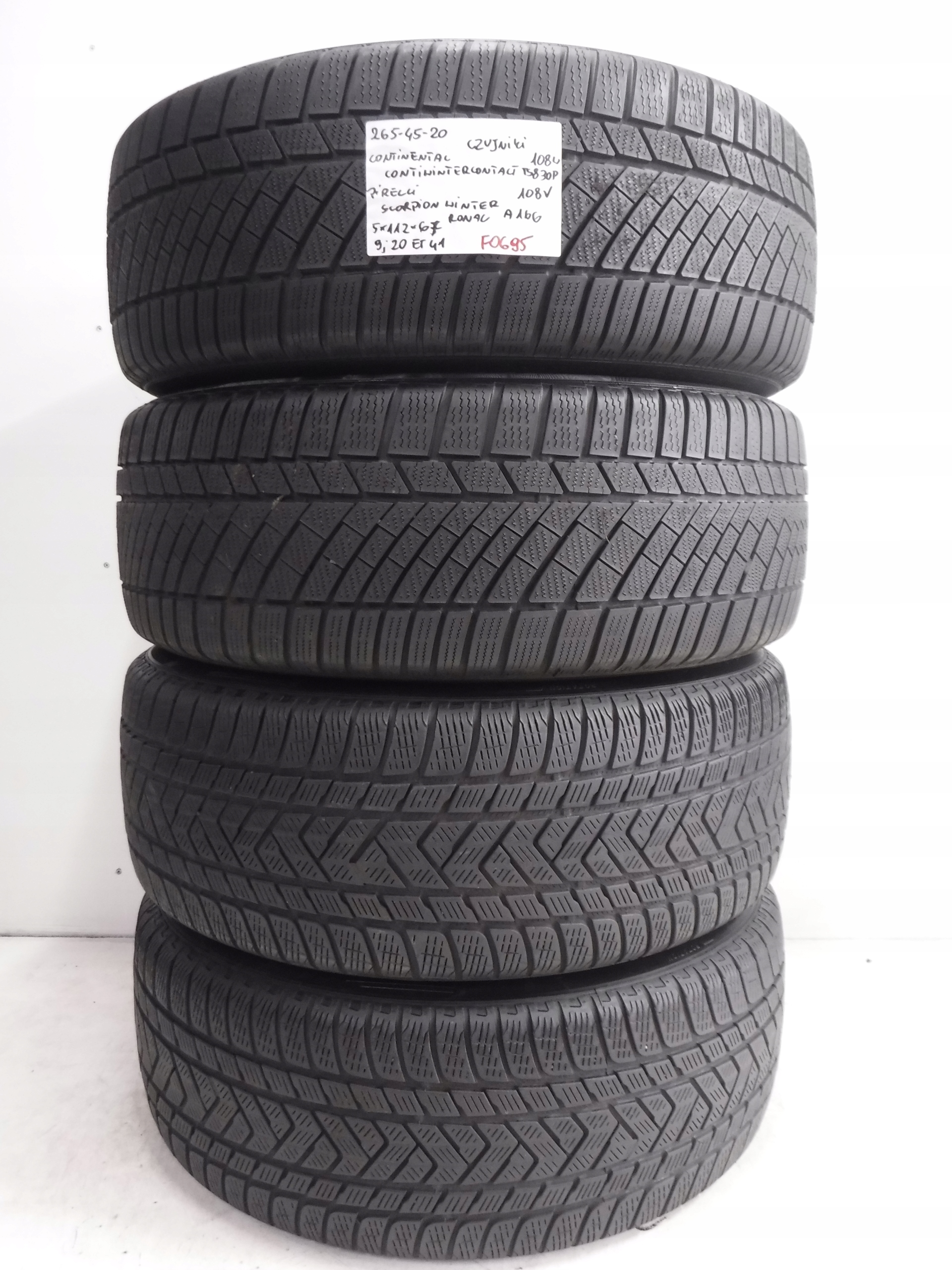 Зимние шины 265/45/20 2xCONTINENTAL 2xPIRELLI