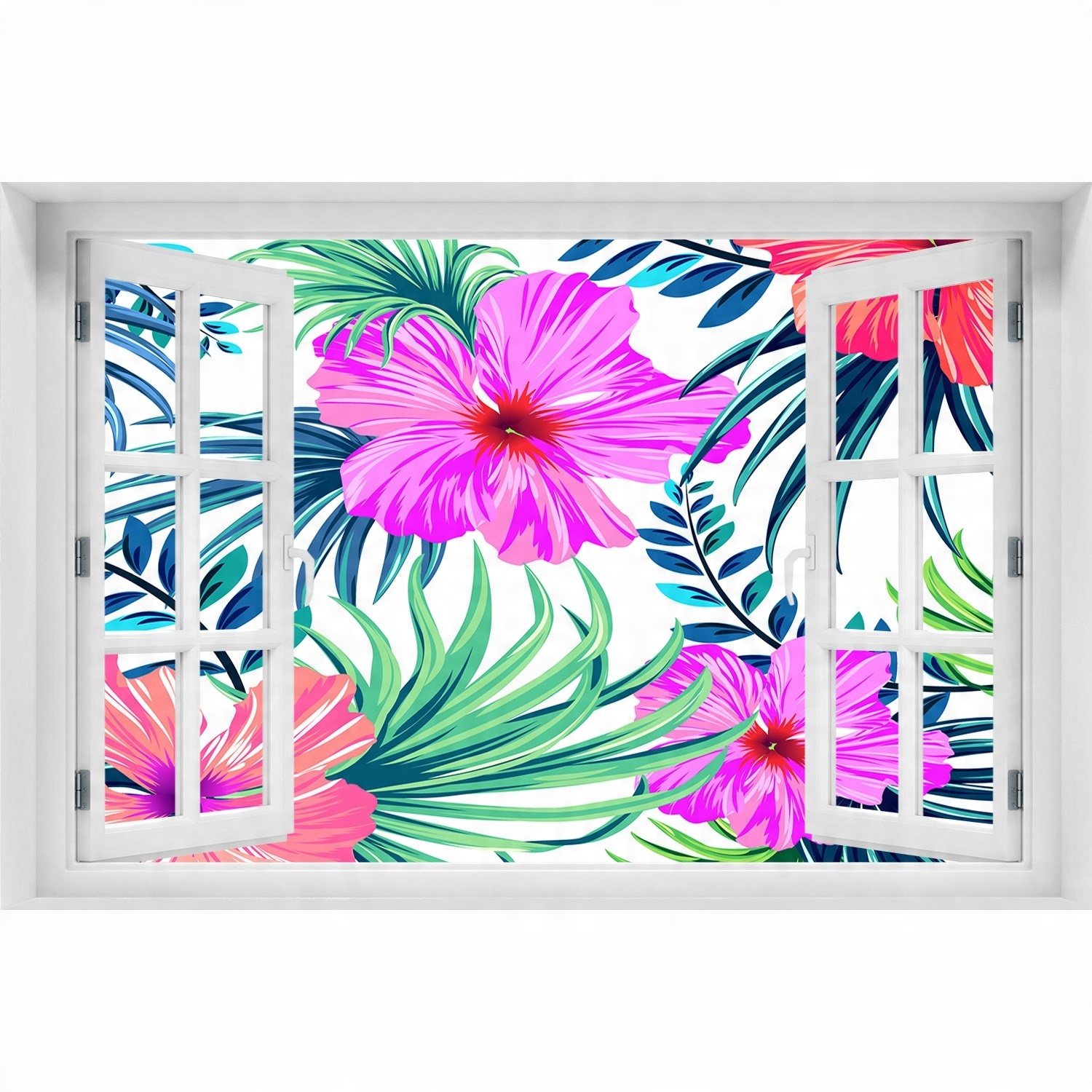 

Okleina 3D Okno Naklejka Hawajskie kwiaty 90x60