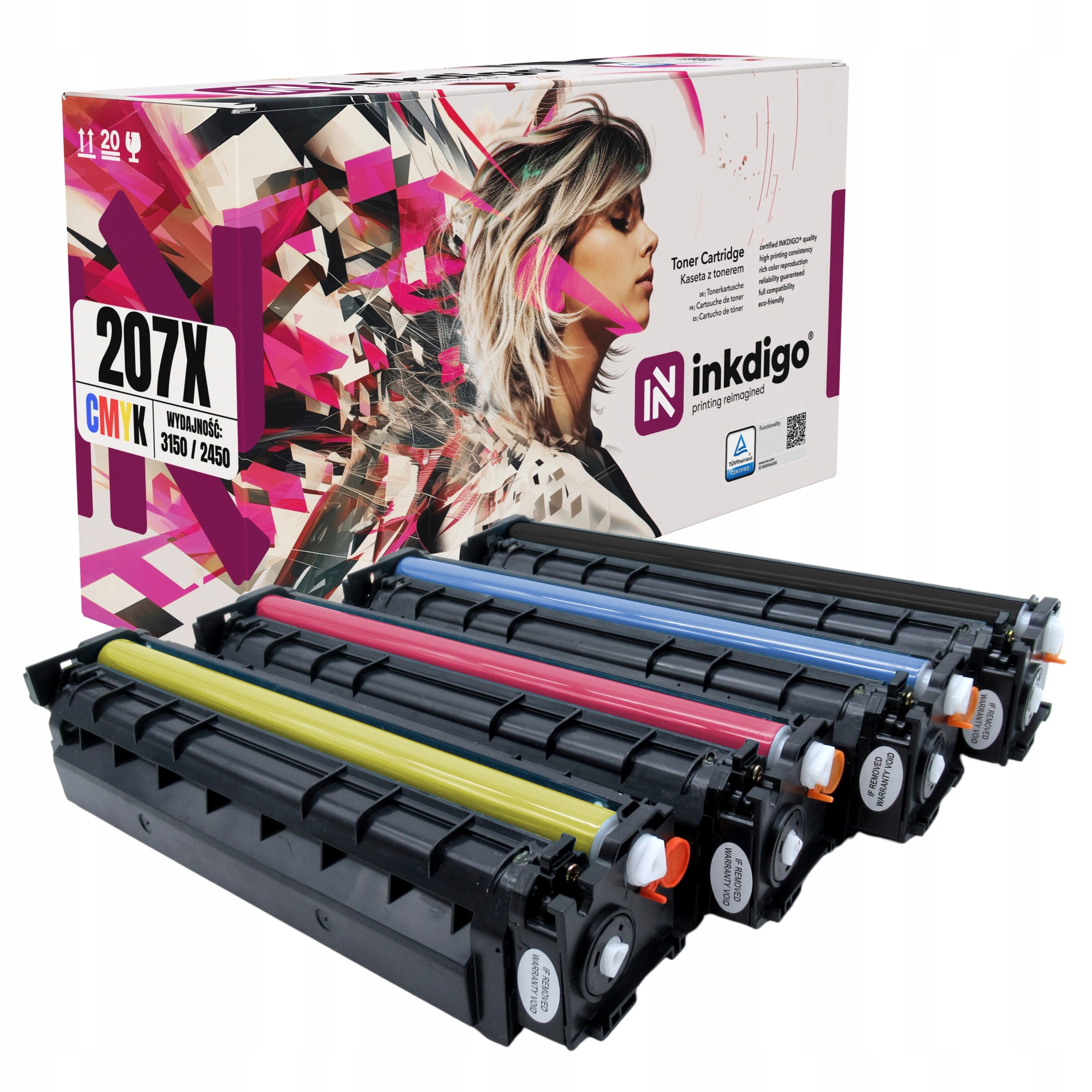 4x Toner pro Hp Color Laserjet Pro Mfp M283fdw 207X