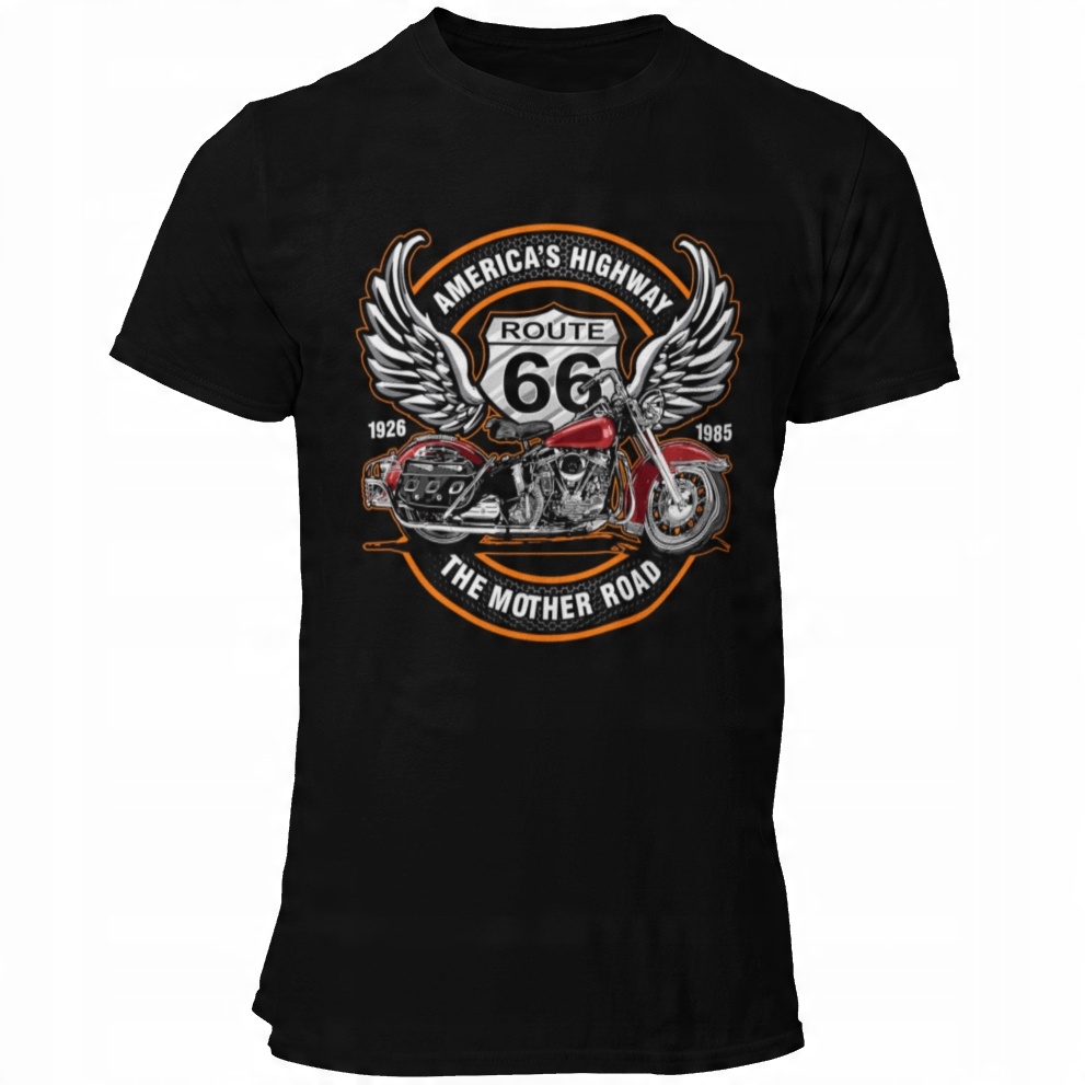 

Koszulka Męska Route 66 Harley Motocykl Motor