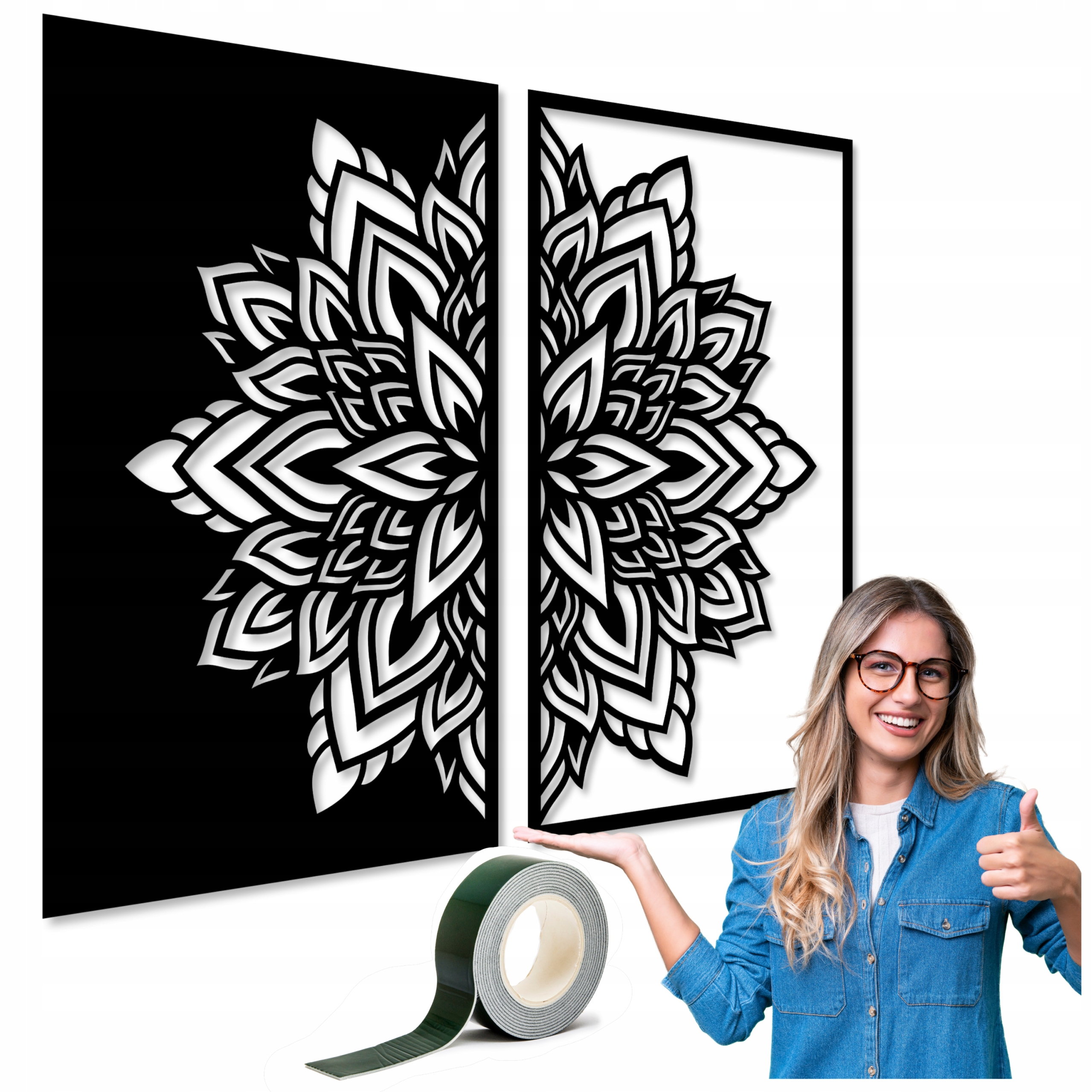 Mandala Na Zeď Nástěnná Dekorace Ozdoba Obrazy Do Obývacího Pokoje Triptych 112 cm