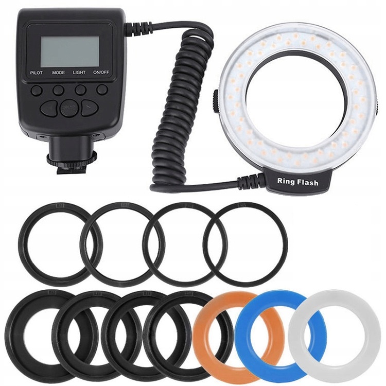 UNIWERSALNA LAMPA BŁYSKOWA ring makro NIKON CANON Do aparatów marki Uniwersalna