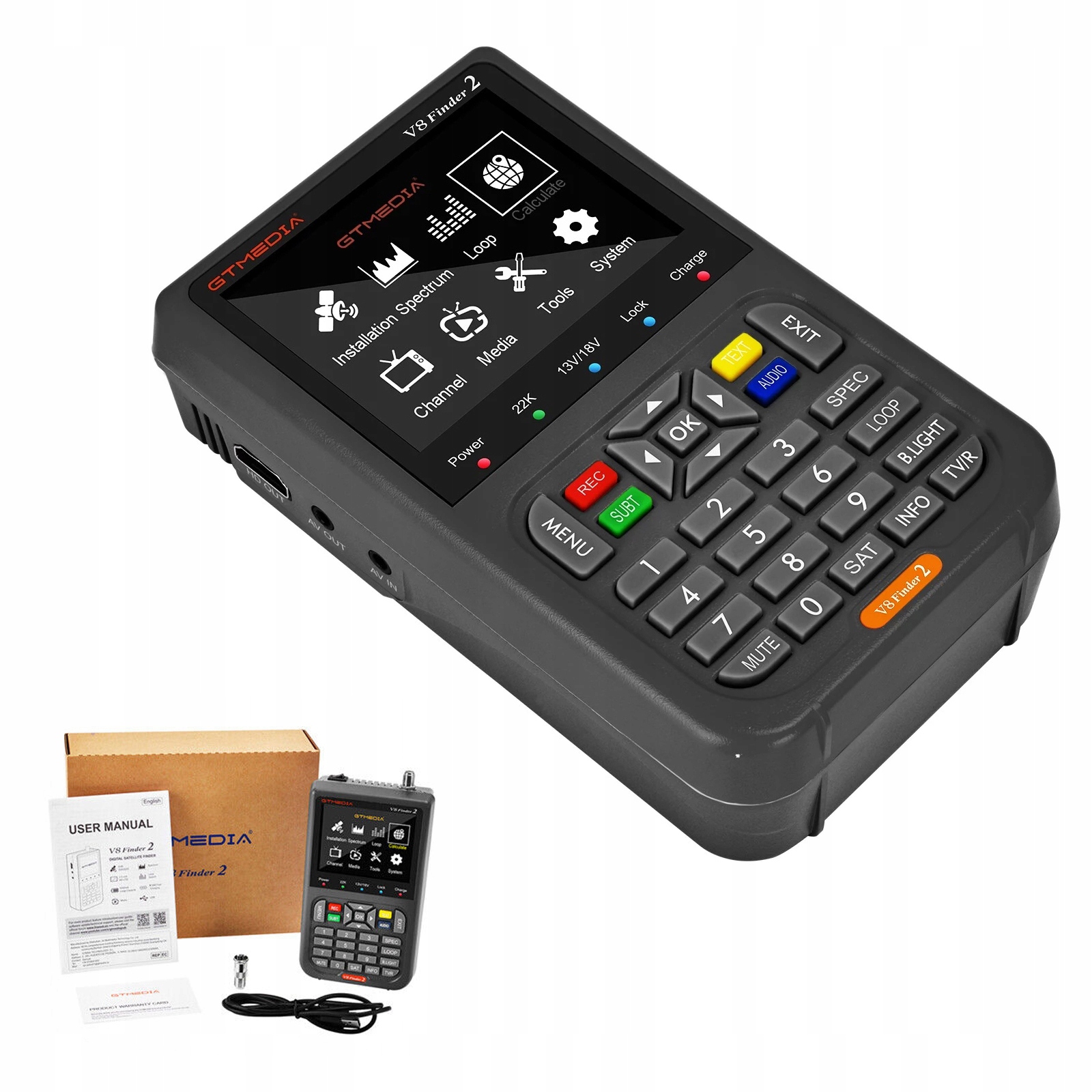 Miernik Satelitarny Sygnału Satelitarnego V8 Finder2 DVB-S2X Marka Bedee