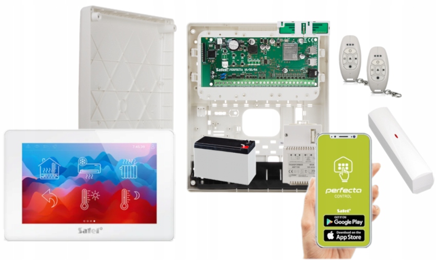 Zestaw Alarmowy Satel Perfecta 64 M Lte Gsm Apka Push Sms Piloty 433MHz