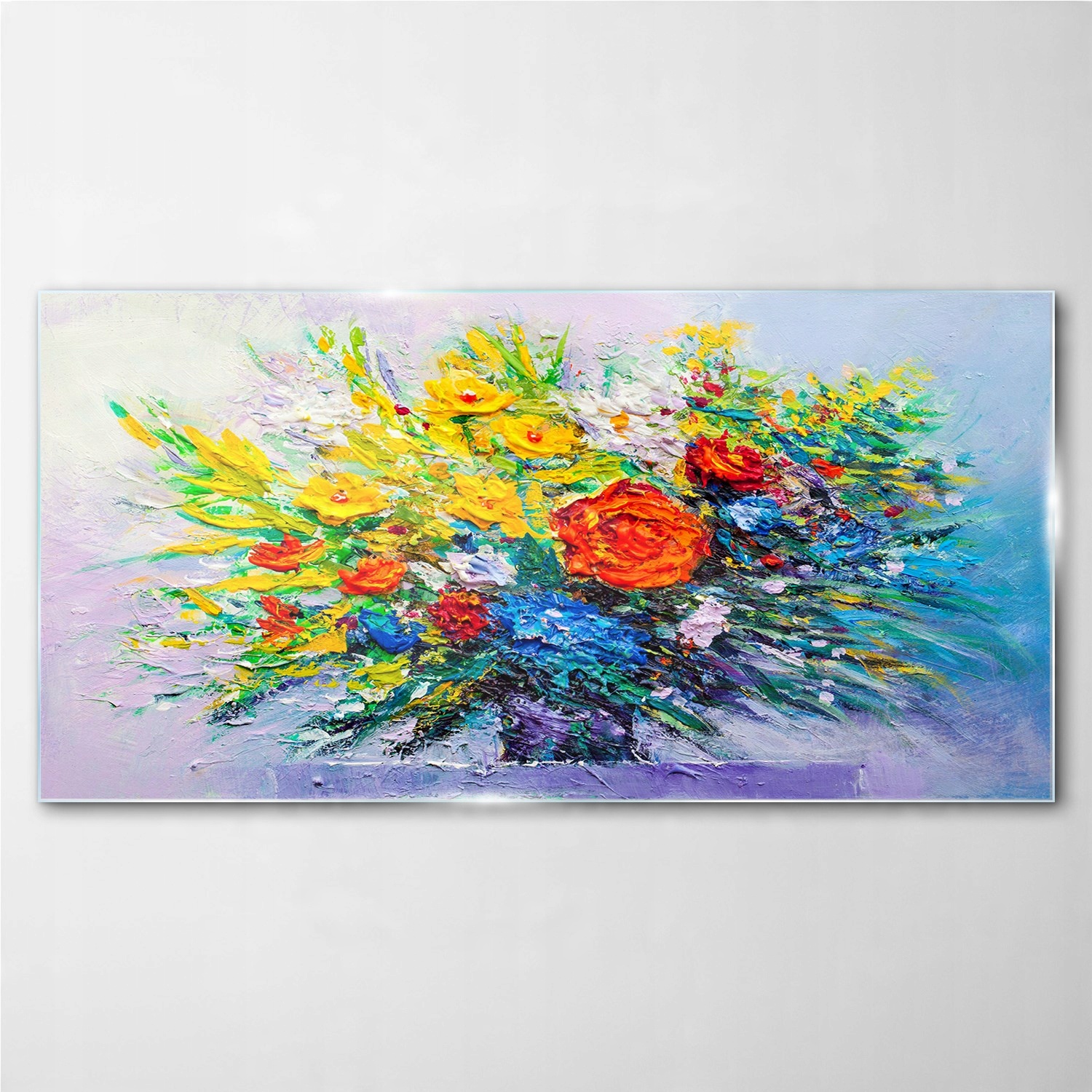 

Obraz szklany na ścianę Malarstwo kwiaty 100x50 cm
