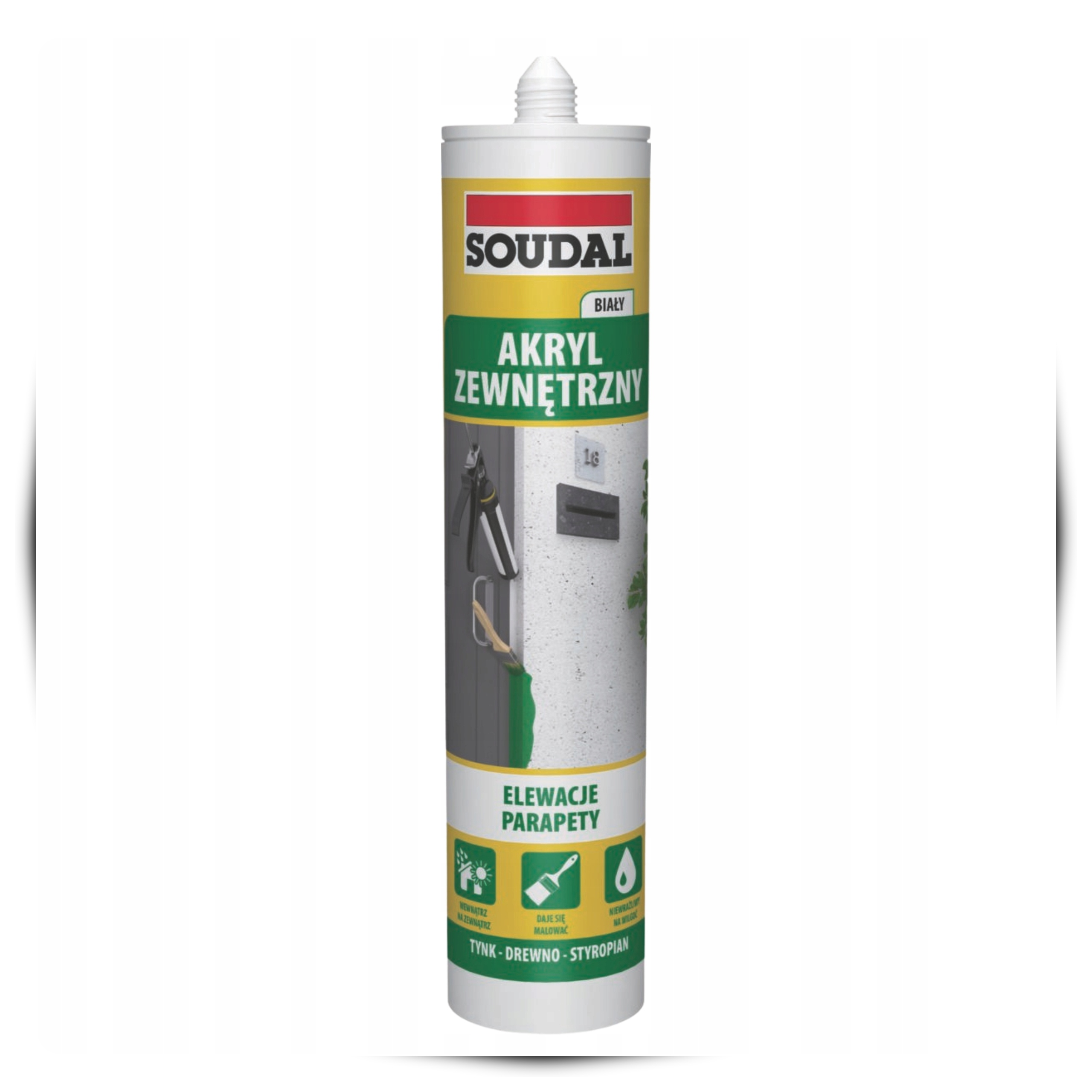AKRYL ZEWNĘTRZNY USZCZELNIACZ BIAŁY SOUDAL 280 ml