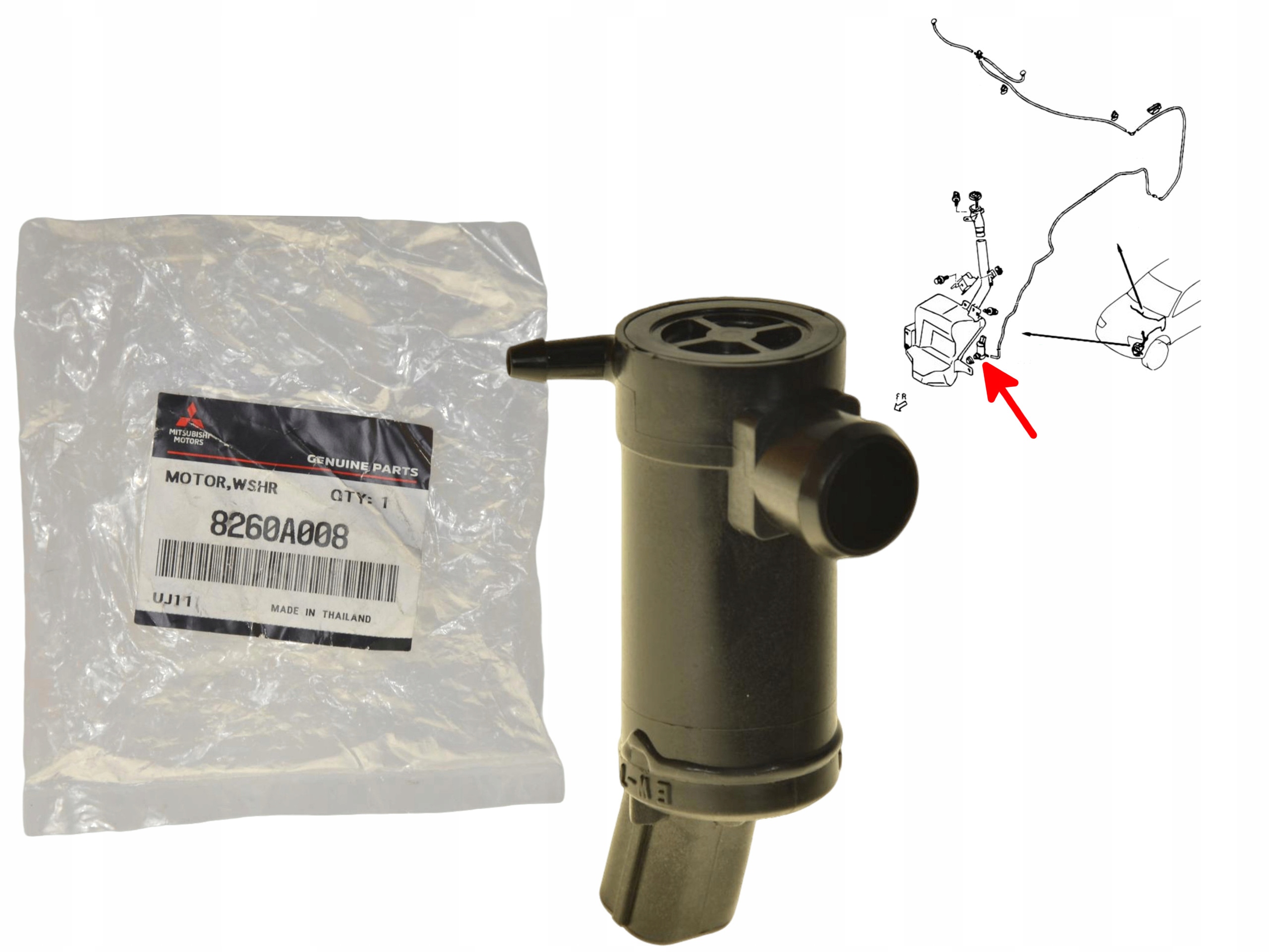 Pumpa Ostřikovačů Předního Skla 8260A008 Oe Mitsubishi L200