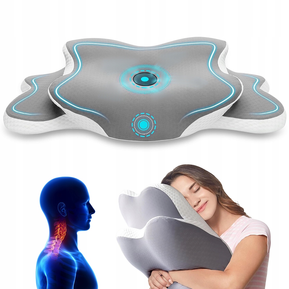 Poduszka Ortopedyczna Memory Ergonomiczna Chłodząca Na Ból Karku I Szyi