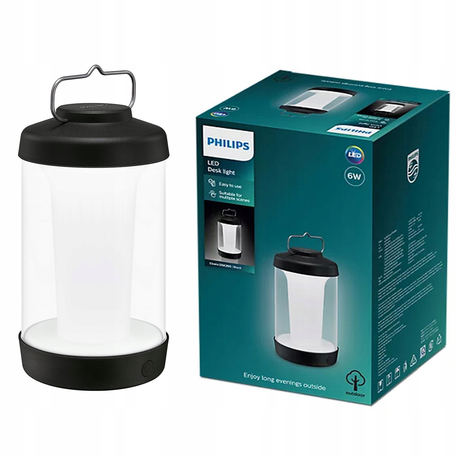 Prenosná Led lampa Cicero 6W 5000K stmievateľná Usb čierna Philips