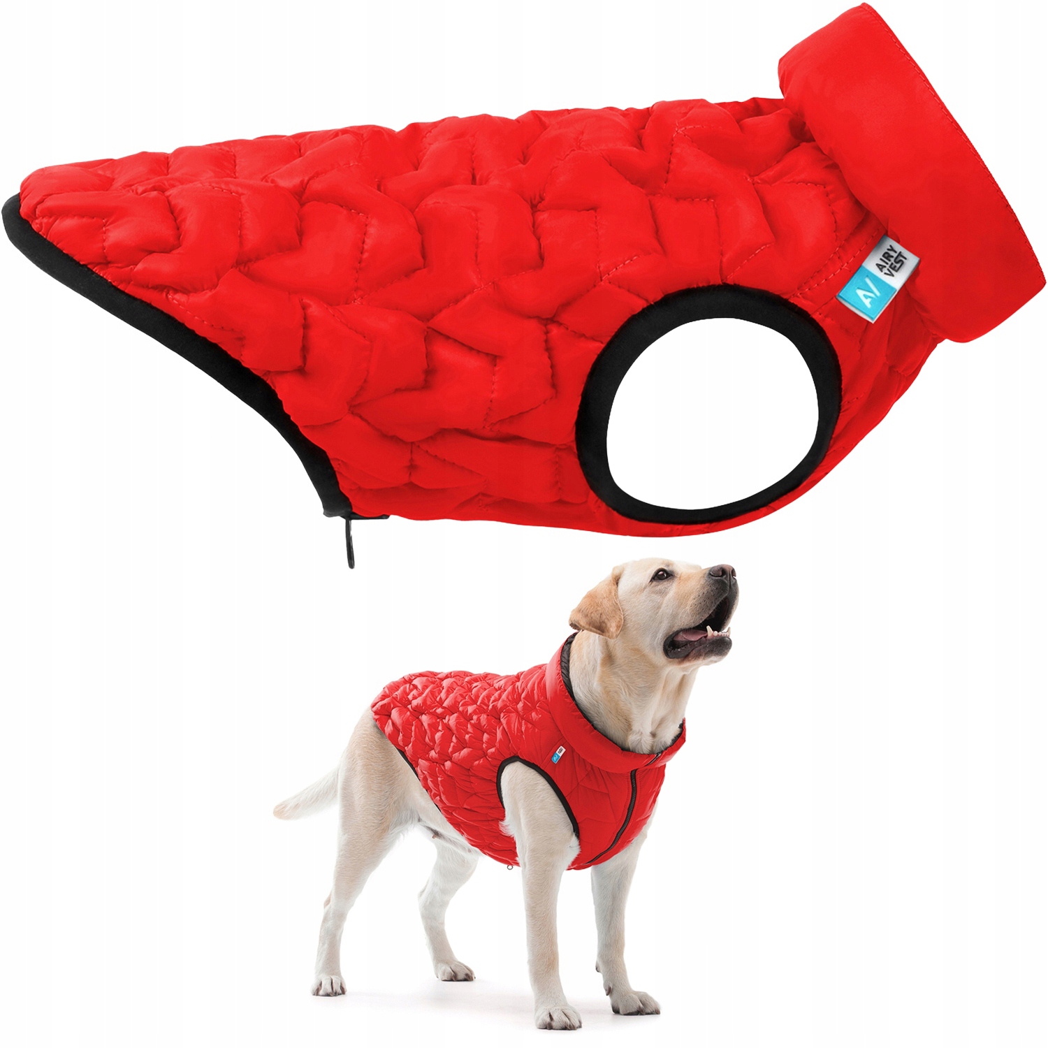 Levně Oboustranná bunda pro psa Uni, elastická, červeno-černá, velikost L (L55)