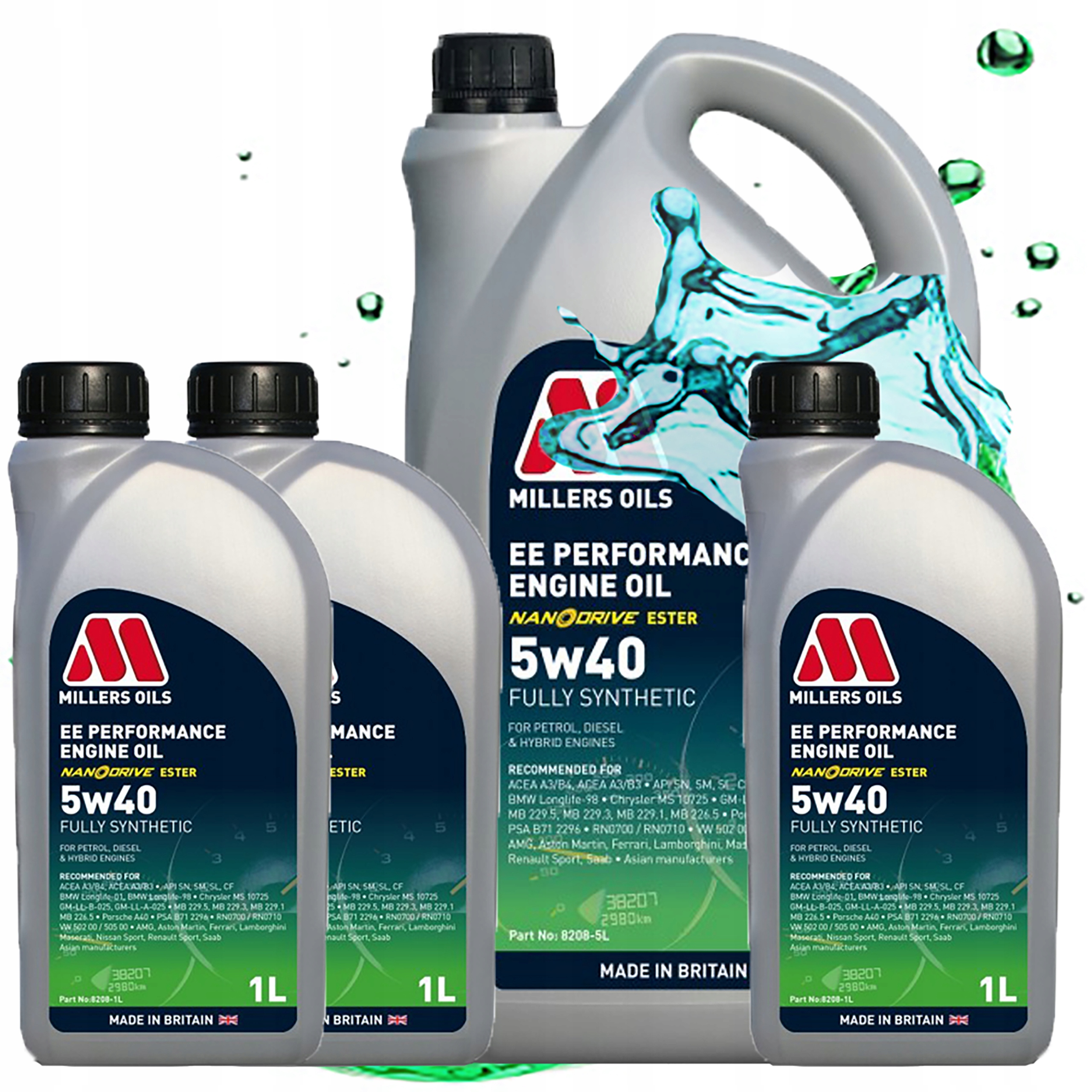 Syntetický Motorový Olej Millers Ee Performance Full Saps 5V40 Estery 8L