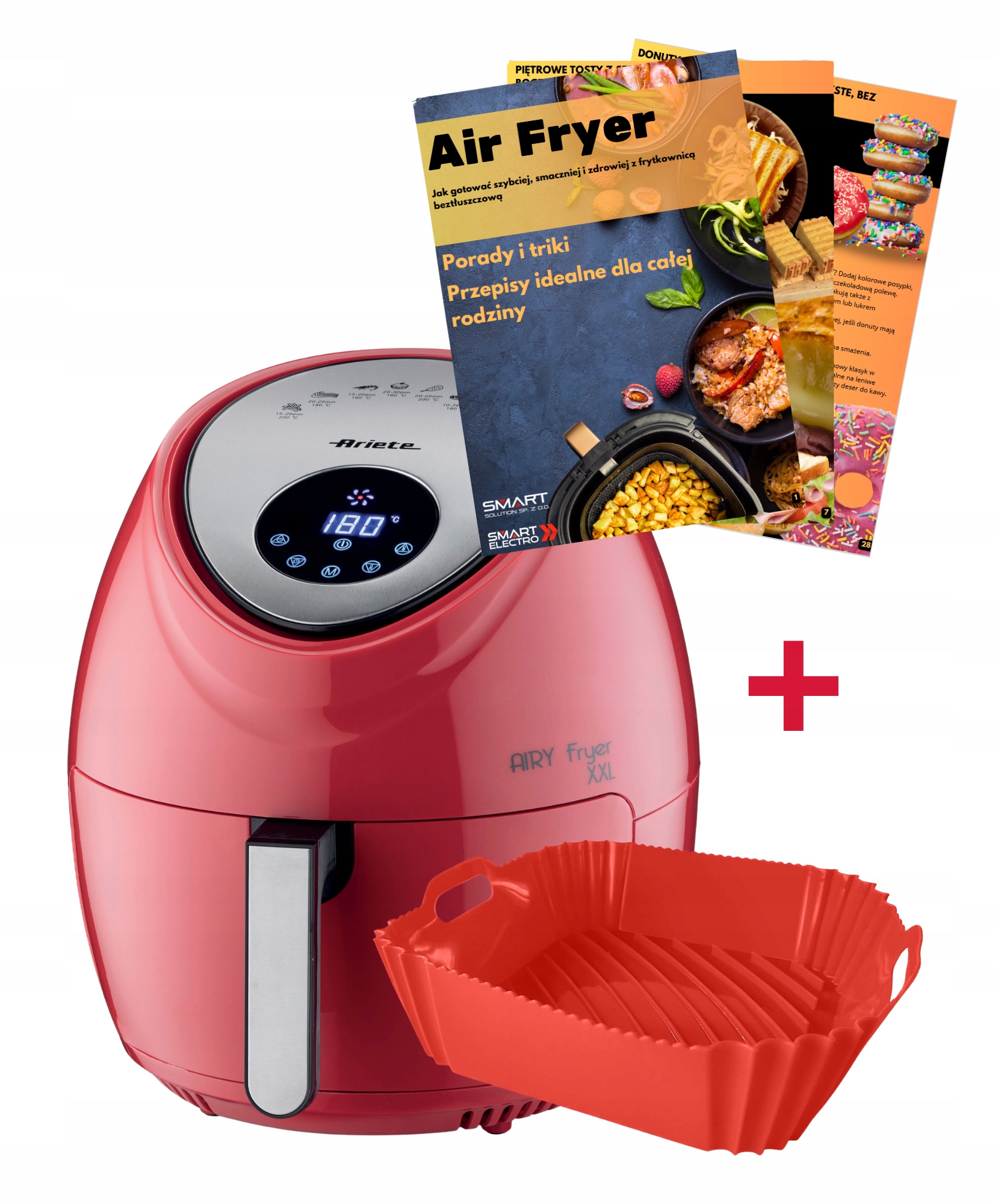 Frytkownica beztłuszczowa 4618 AirFryer 1800W 7L Forma Silikonowa Ebook