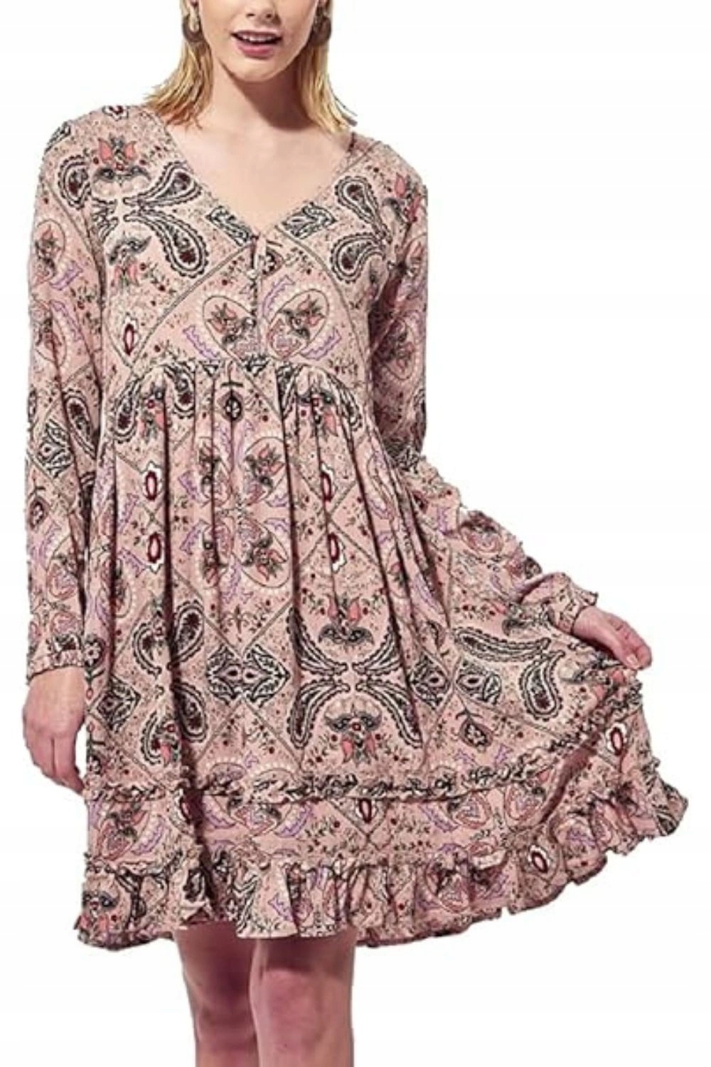 Šaty Kaporal klasické, módní, pohodlné pro každodenní nošení, vzorované vel.