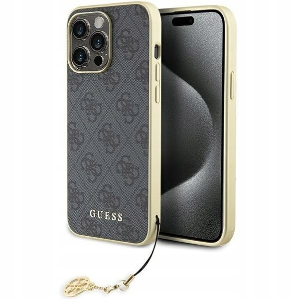 Guess GUHCP15XGF4GGR iPhone 15 Pro Max 6.7" szary/grey hardcase 4G Cha