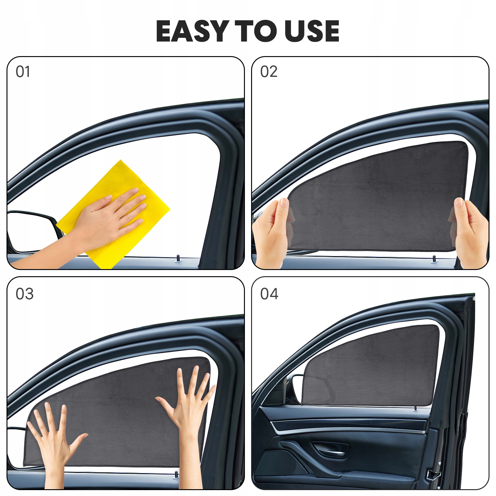 4 szt. MAGNETYCZNA OSŁONA PRZECIWSŁONECZNA SAMOCHODU OCHRONA UV SAMOCHODU Producent części Inny