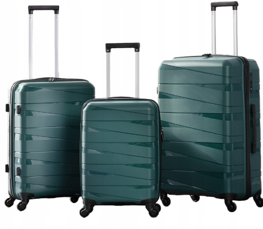Toptex 3-częściowy zestaw walizek w kolorze zielonym walizka