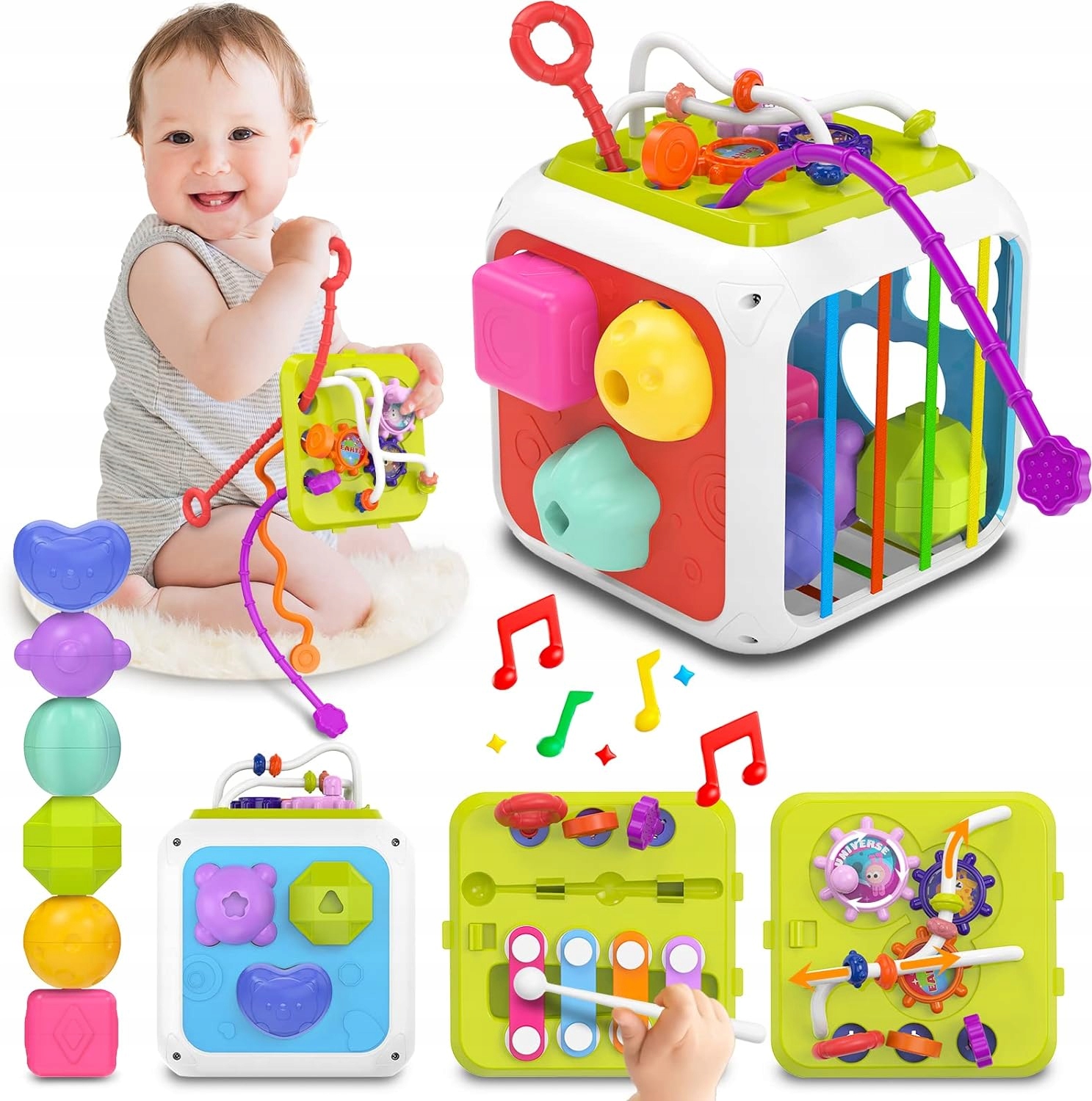 Kostka sensoryczna Montessori 7w1 – Zalety