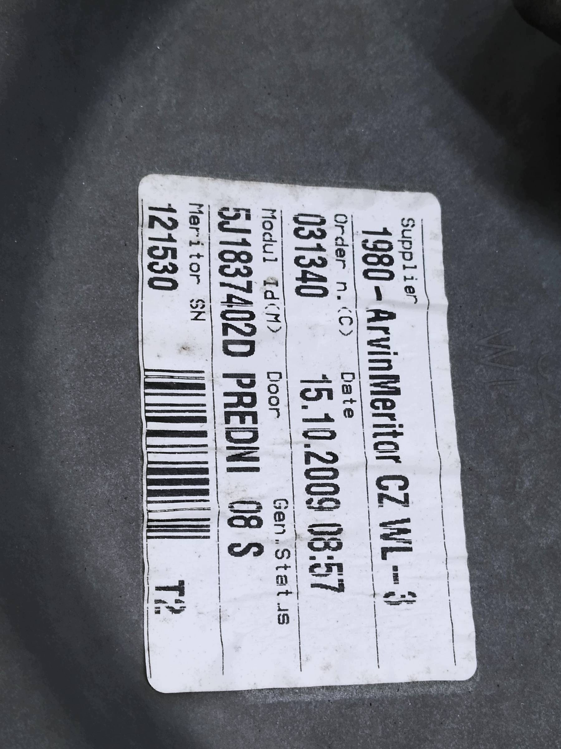 mechanism windows right front 5J1837402D Skoda Fabia II (2007-2014)