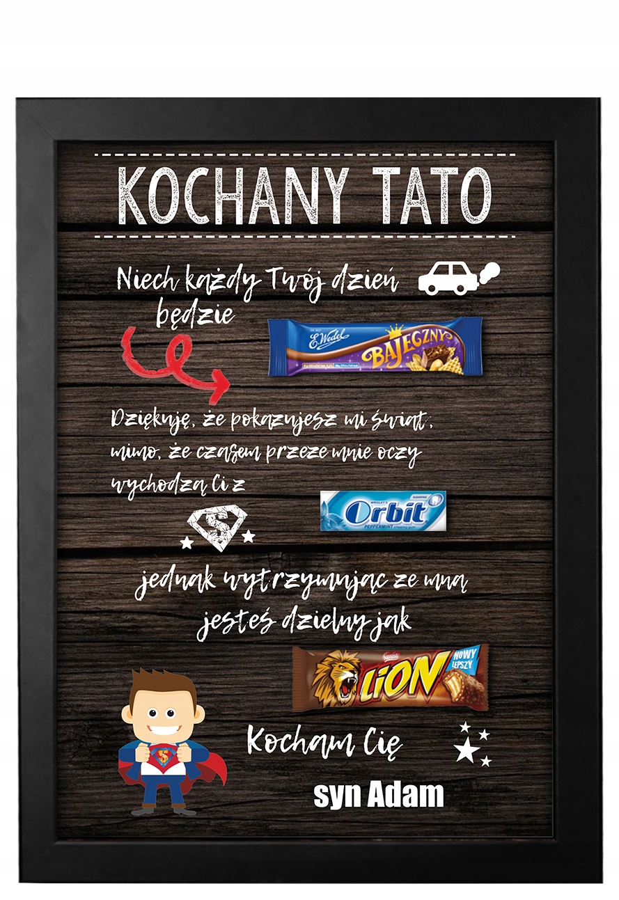 

Tabliczka na słodycze Taty Ojca ramka