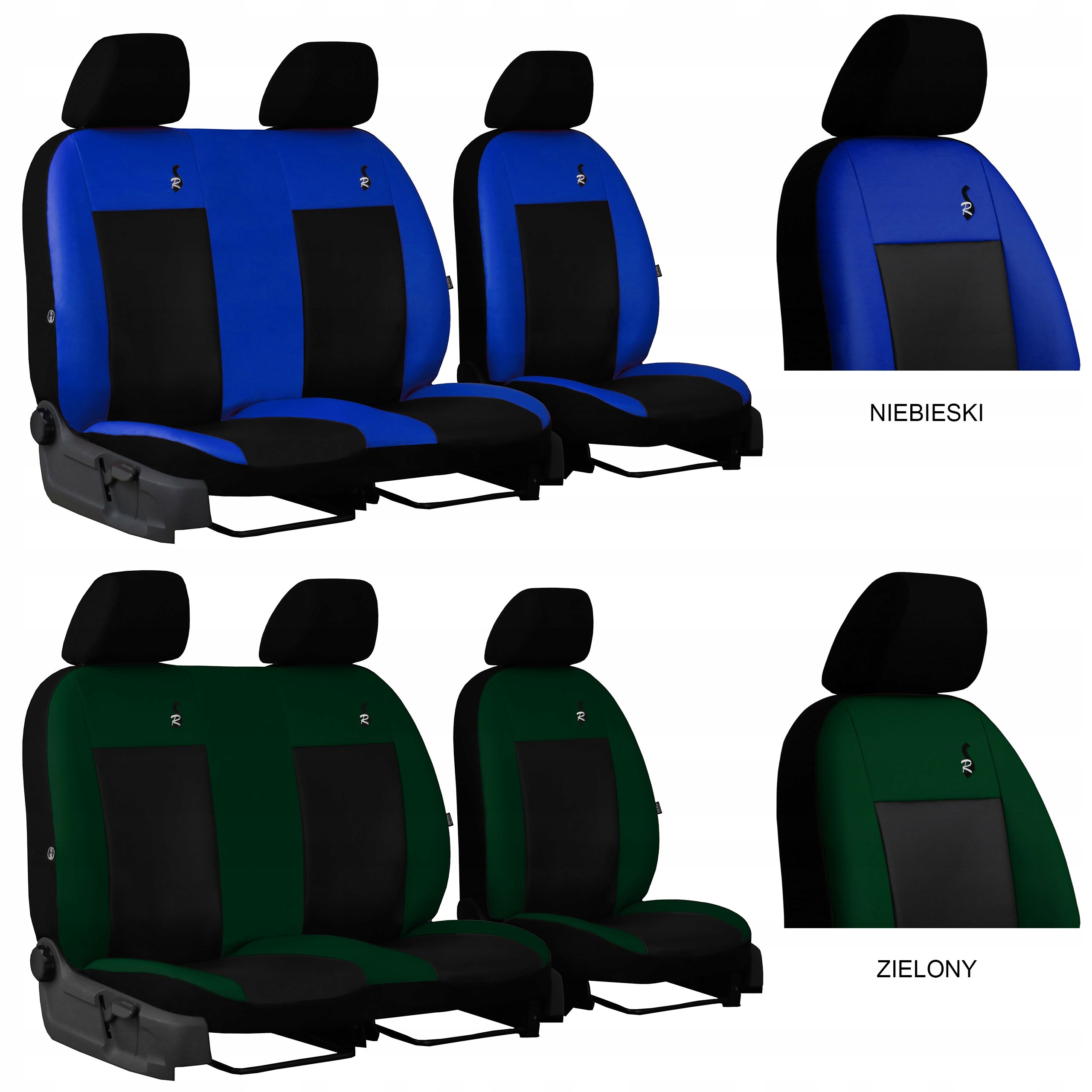 SKÓRZANE POKROWCE MIAROWE SAMOCHODOWE NA SIEDZENIA RENAULT KANGOO III 2+1 Model Road