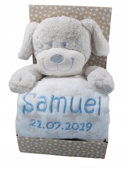 

Kocyk maskotka Beżowy Piesek z imieniem Haft