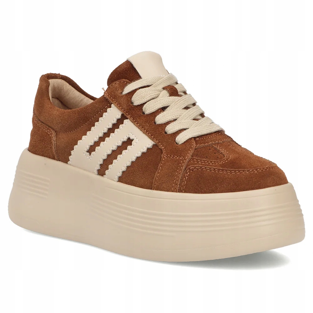 Skórzane sneakersy damskie Filippo buty sportowe na platformie r.39