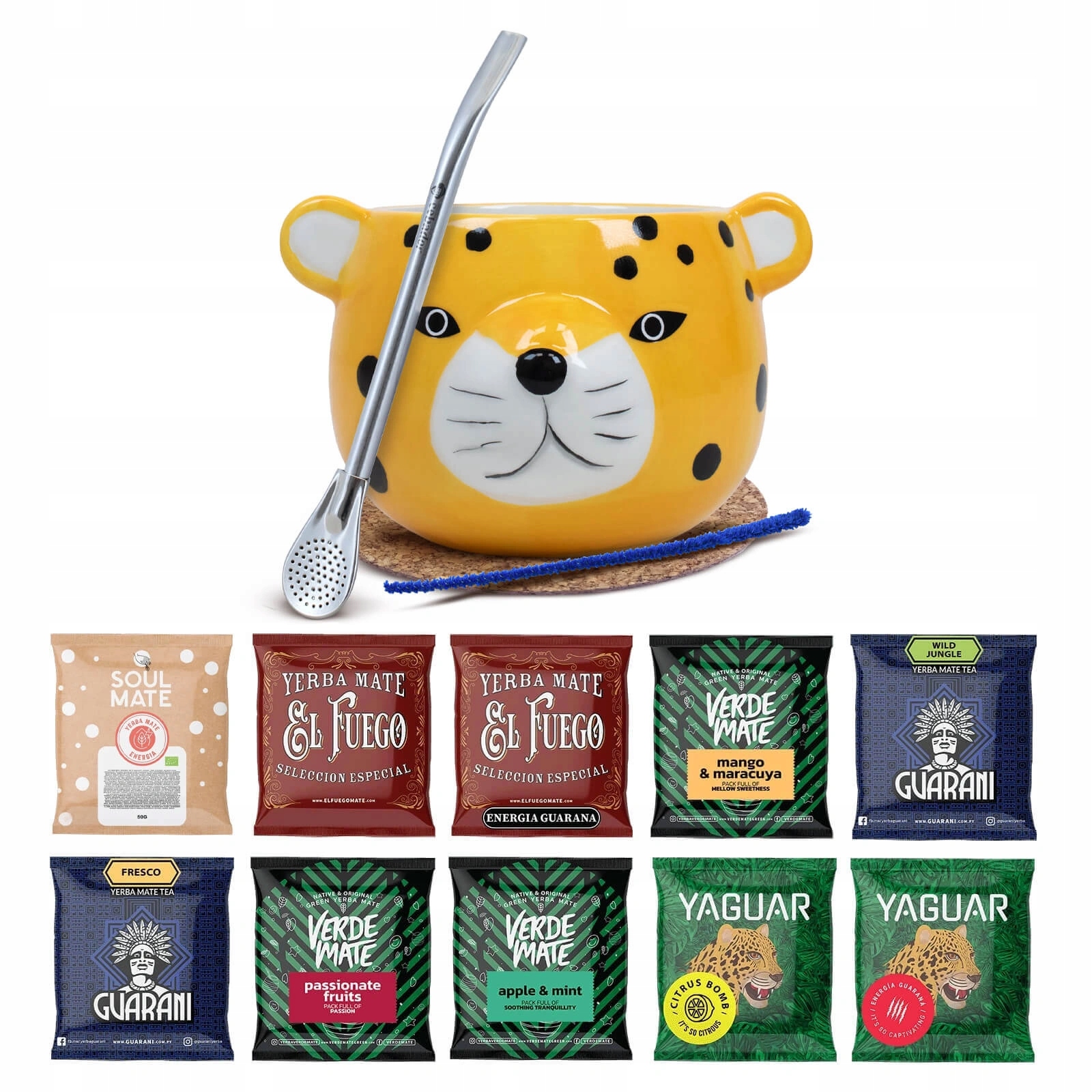 Sada Yerba Mate 10x50g Tykev Gatito Bombilla
