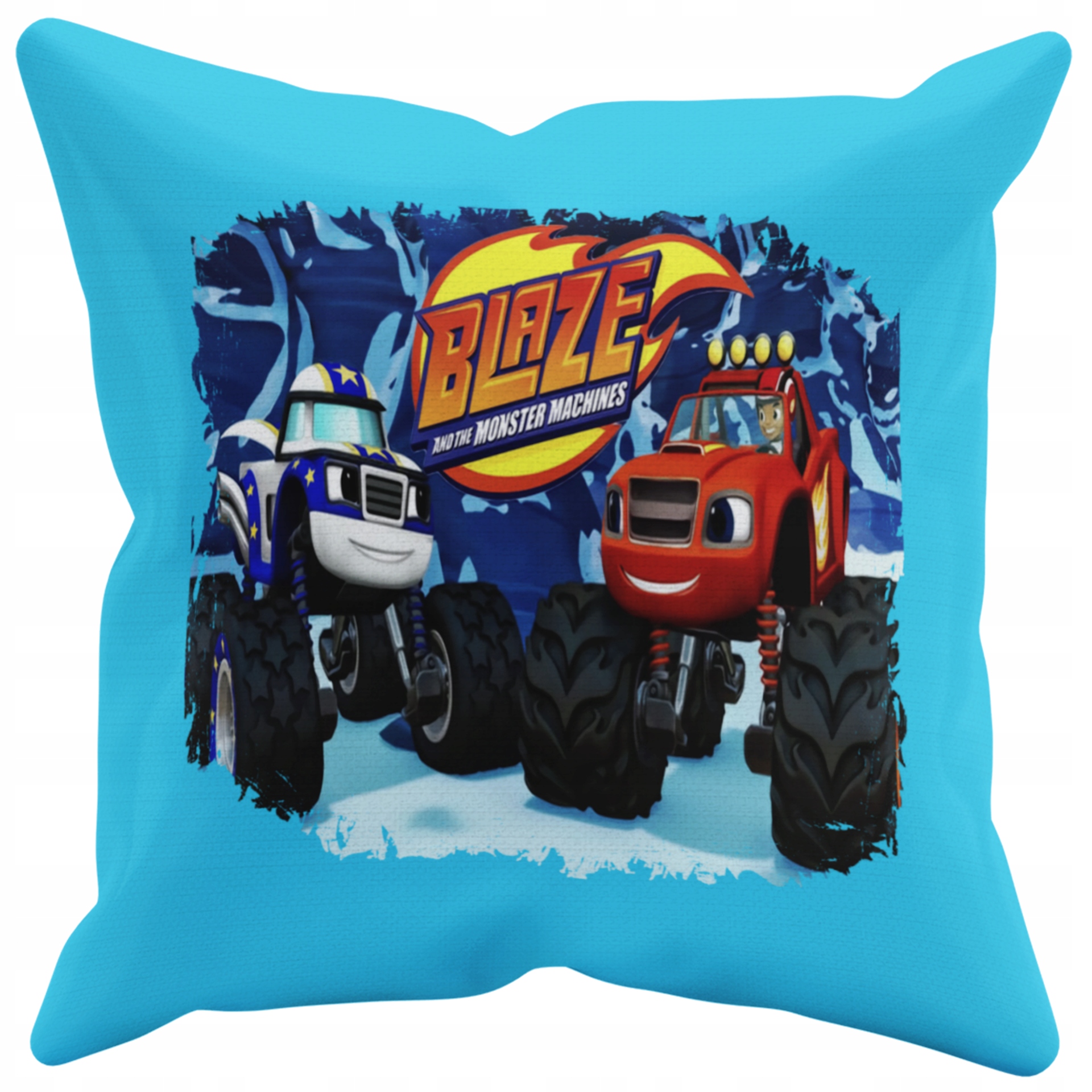 POSZEWKA NA PODUSZKĘ JAŚKA DO PRZEDSZKOLA BLAZE + IMIĘ GRATIS Kolor dominujący odcienie niebieskiego