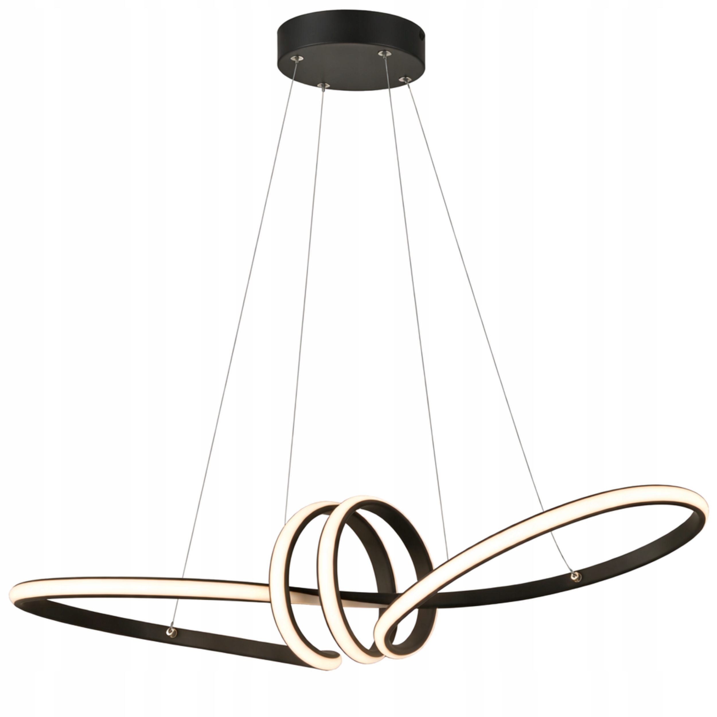 Závesné Stropné Svietidlo Luster Čierny 70CM Diaľkový Ovládač 3 Farby Led Moderný