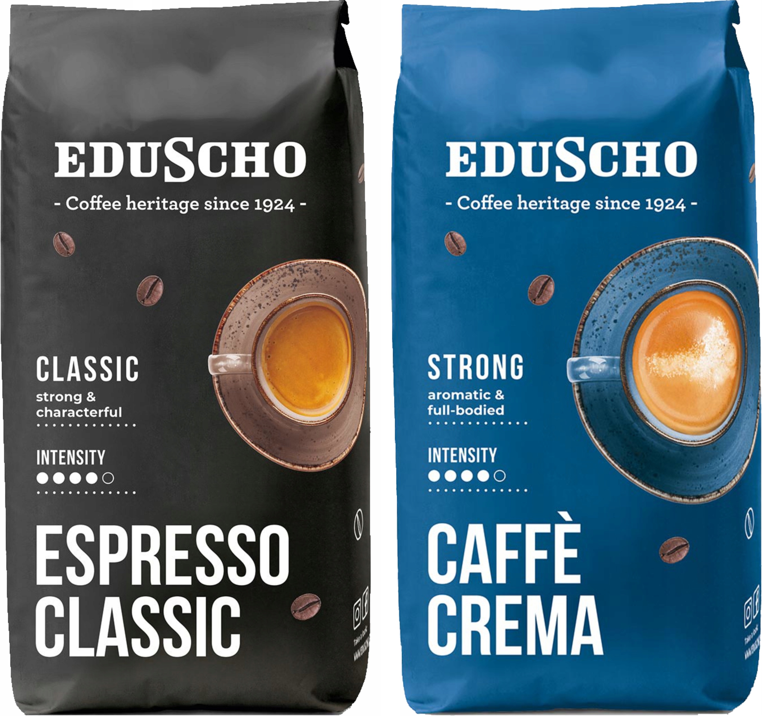 Levně Káva zrnková Sada Eduscho Espresso Classic Caffe Crema Strong 2 x 1 kg