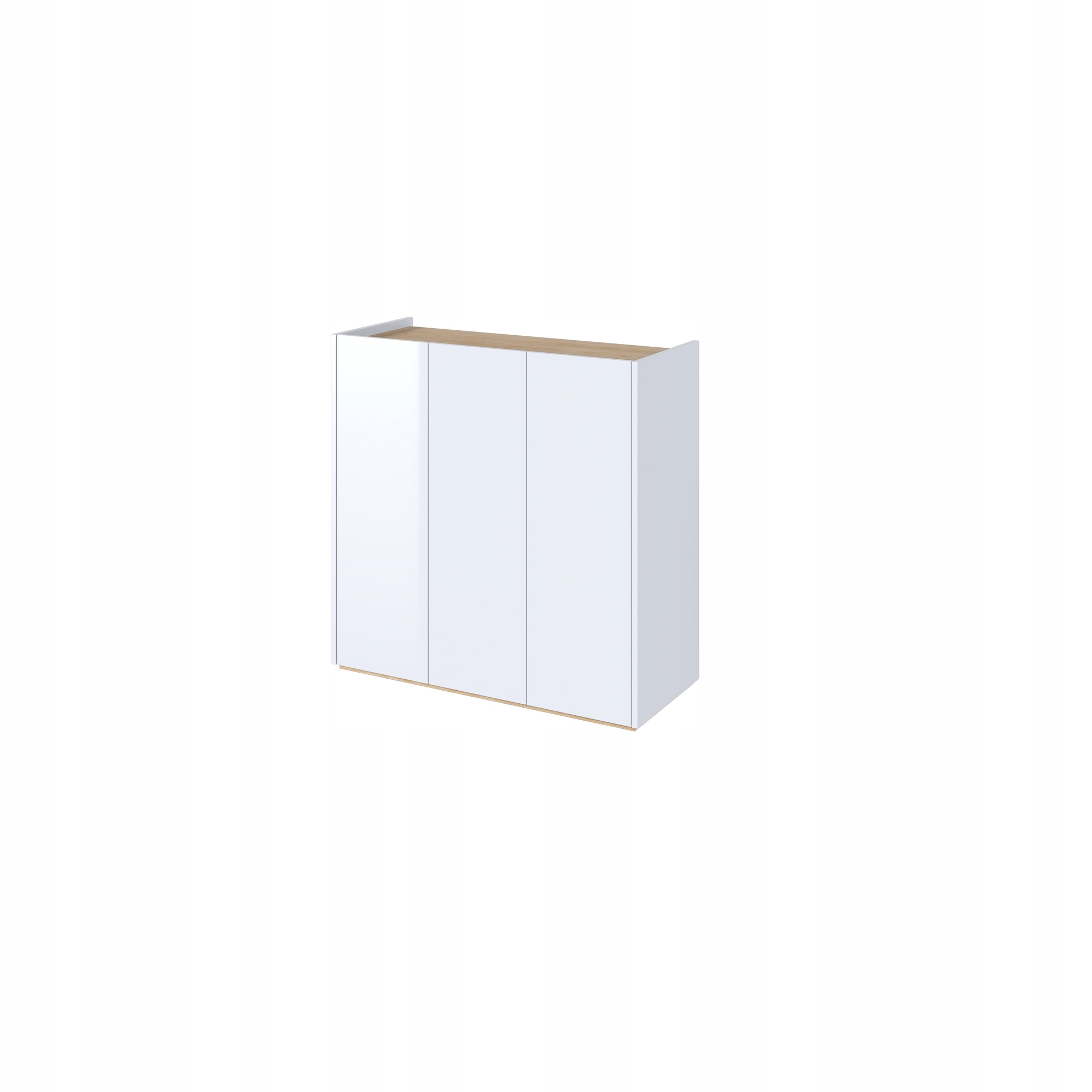 Easy EA-03 Komoda 3-drzwiowa z Oświetleniem Led Biały Połysk/Dąb Scandi