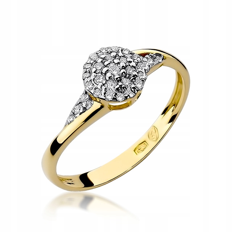 

Złoty Pierścionek Zaręczynowy pr585 Brylant Grawer