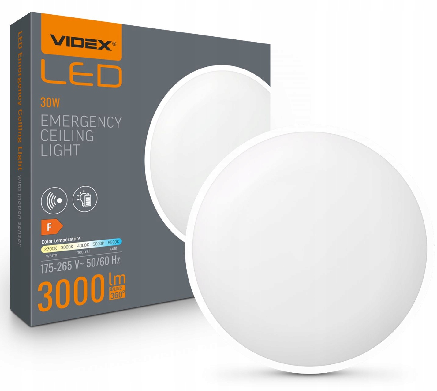 Stropní Svítidlo Nouzová Dvoufunkční Nouzová Lampa 15W 25W 30W Cct Senzor Pohybu