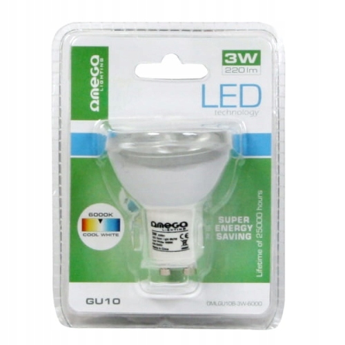 

Omega Led Spot Light Aluminium 6000K GU10 3W 220-2