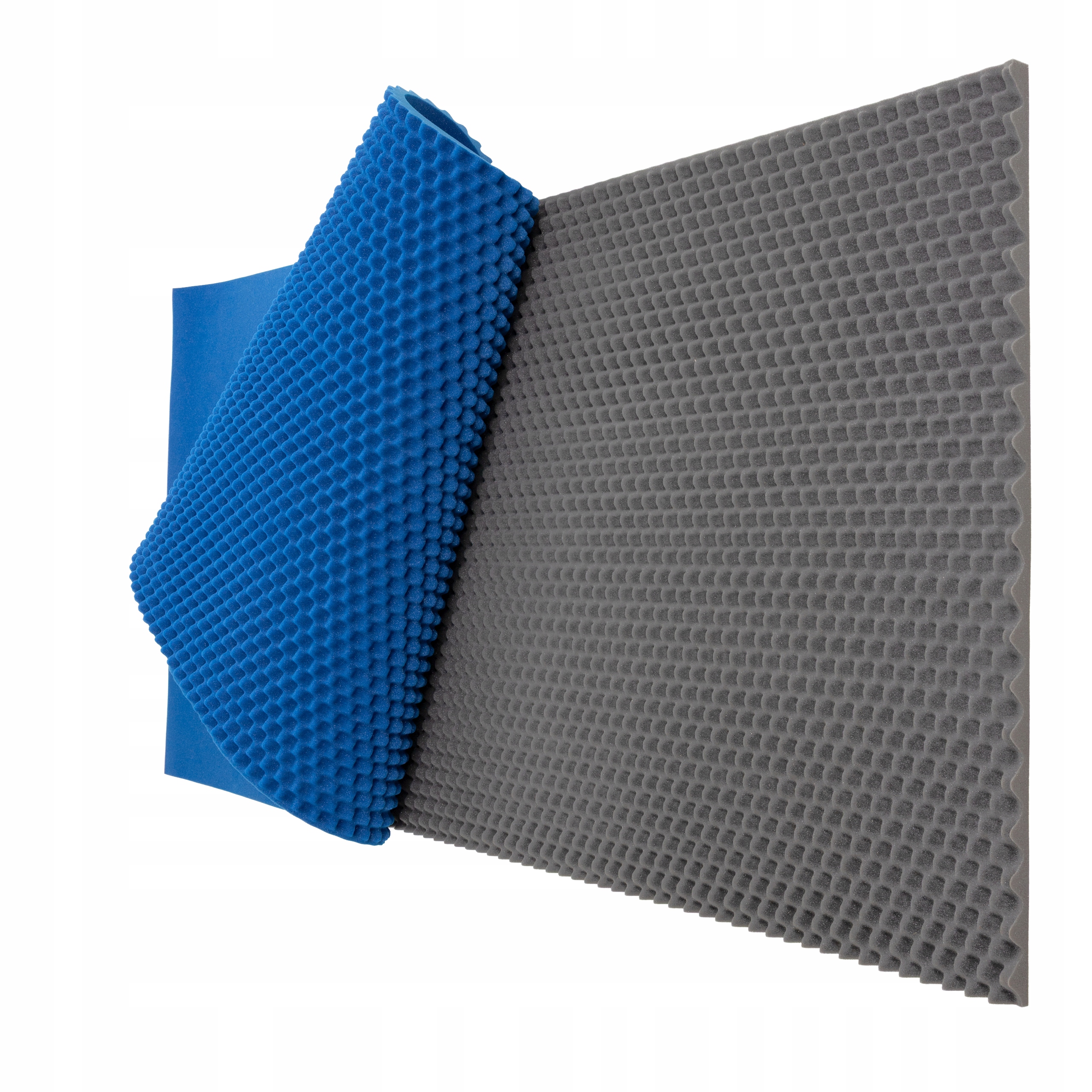 Vroubkované pěny Fala akustický panel modrý a šedý 3 cm 200 x 100 cm podložka