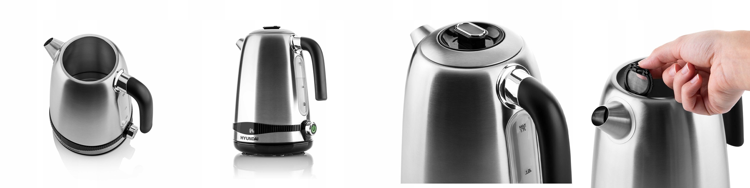 CZAJNIK Z REGULACJĄ TEMPERATURY ELEKTRYCZNY LED Materiał metal