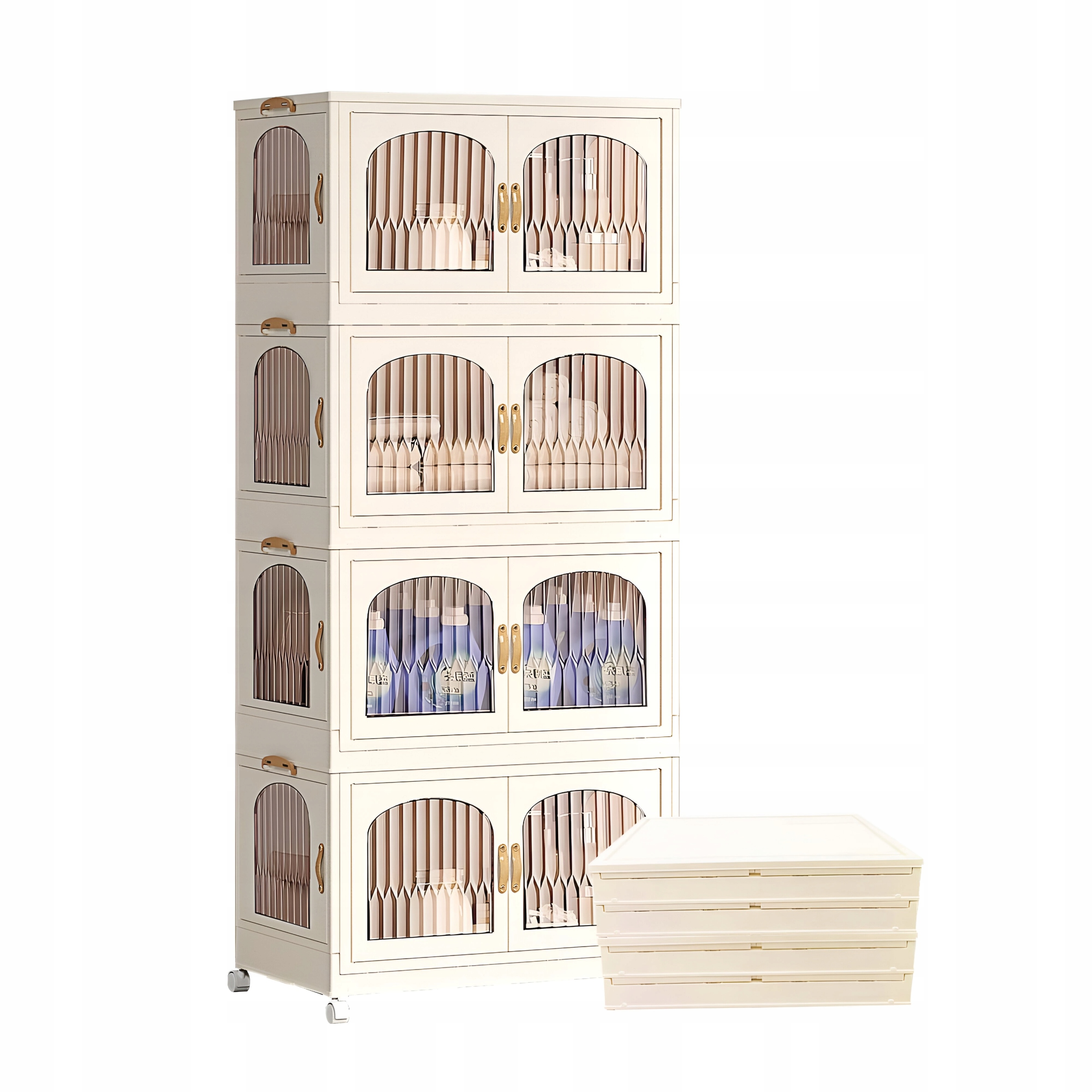 Skriňa Skladacie boxy s vekom 4 úrovne 225 L 126,5 x 55 x 32,5 cm