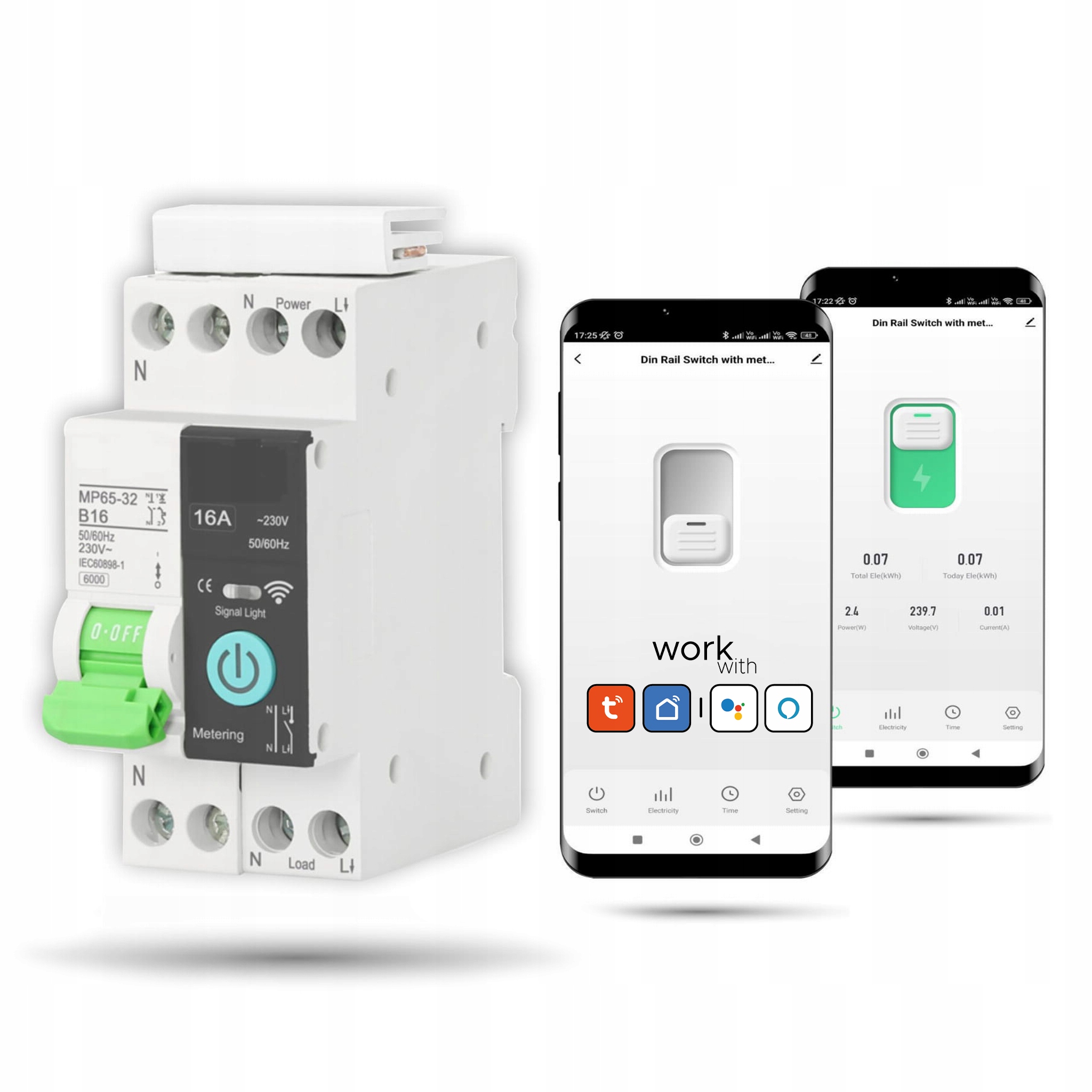 Pojistka Zigbee 16A Tuya Měření energie