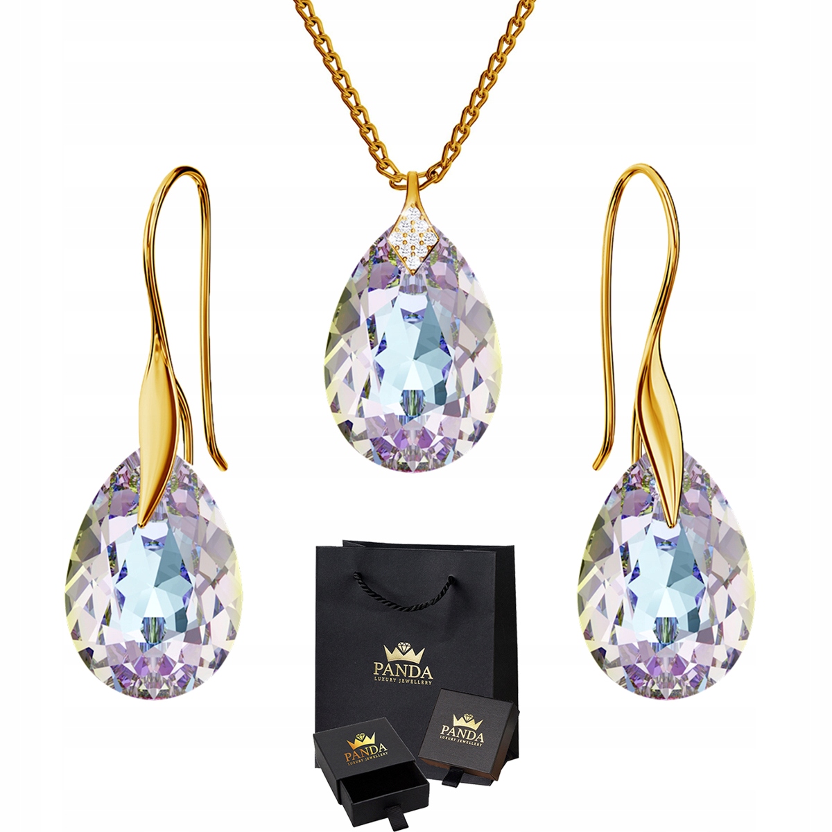 

Pozłacany Komplet Biżuterii Haki Swarovski Prezent