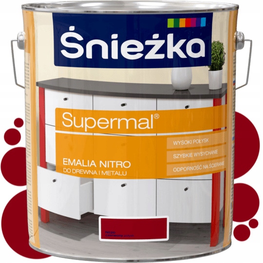 Śnieżka Emalia Nitro czerwona N520 połysk 10L
