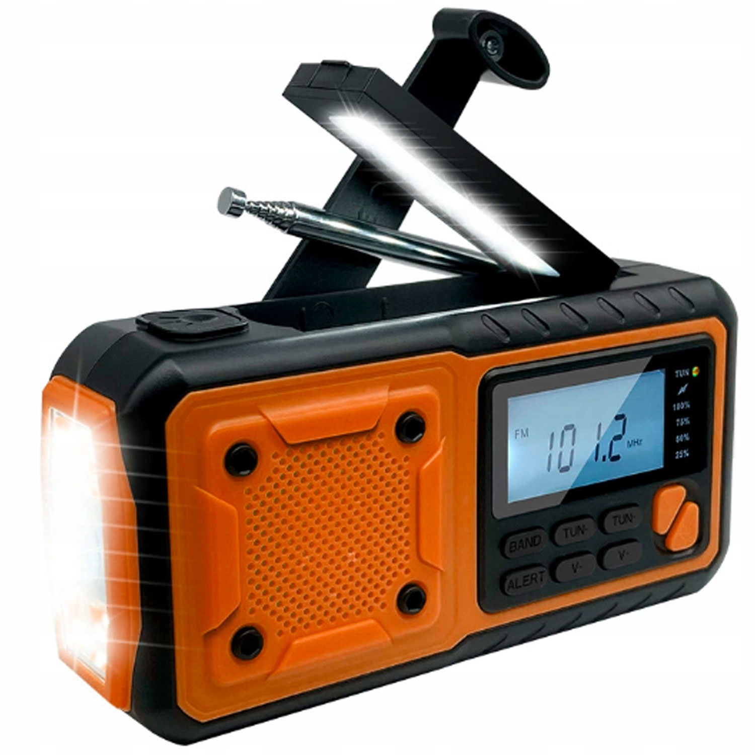 Solární Nouzové Rádio S Omáčkou A Powerbankou Pro Pěší Turistiku