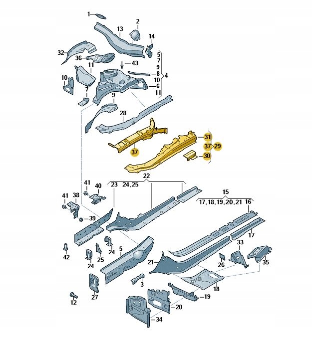 LACZNIK BLASZANY PAS PRZEDNI LEWY AUDI A4 B8 A5