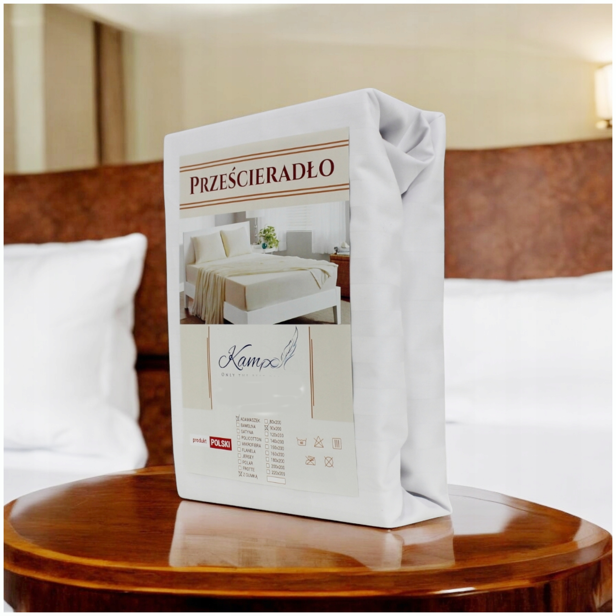 Prostěradlo S Gumičkou Damašek Pásek 1 CM Bok 30 CM Bavlna 160 x 210 cm