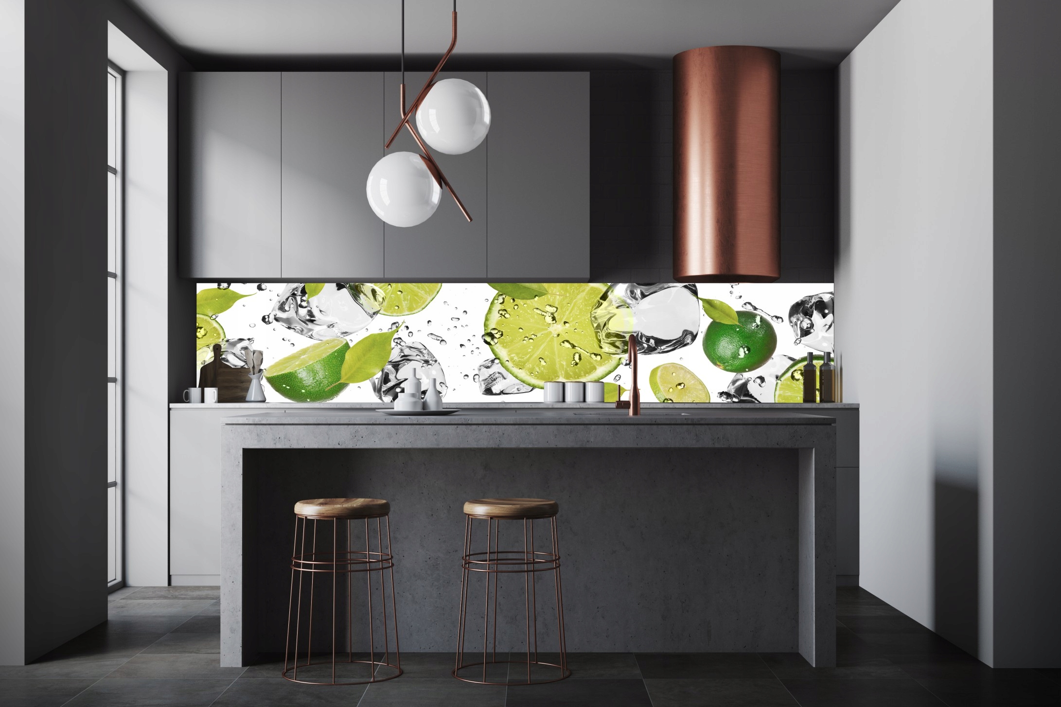 

Fototapeta Do Kuchni Zmywalna Limonka Lód 350x60