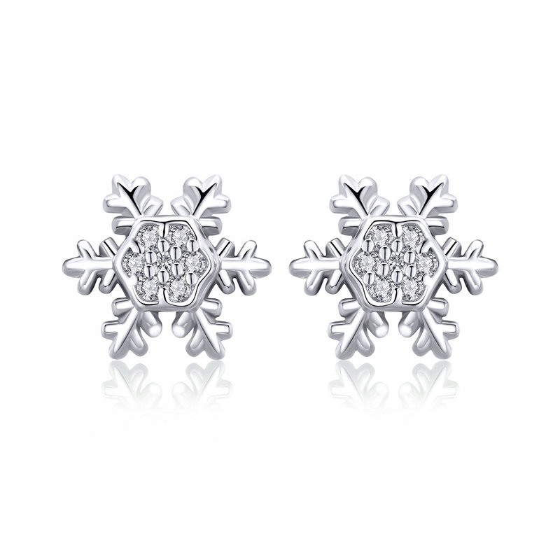 

Srebrne kolczyki Połyskujący Płatek Śniegu S925