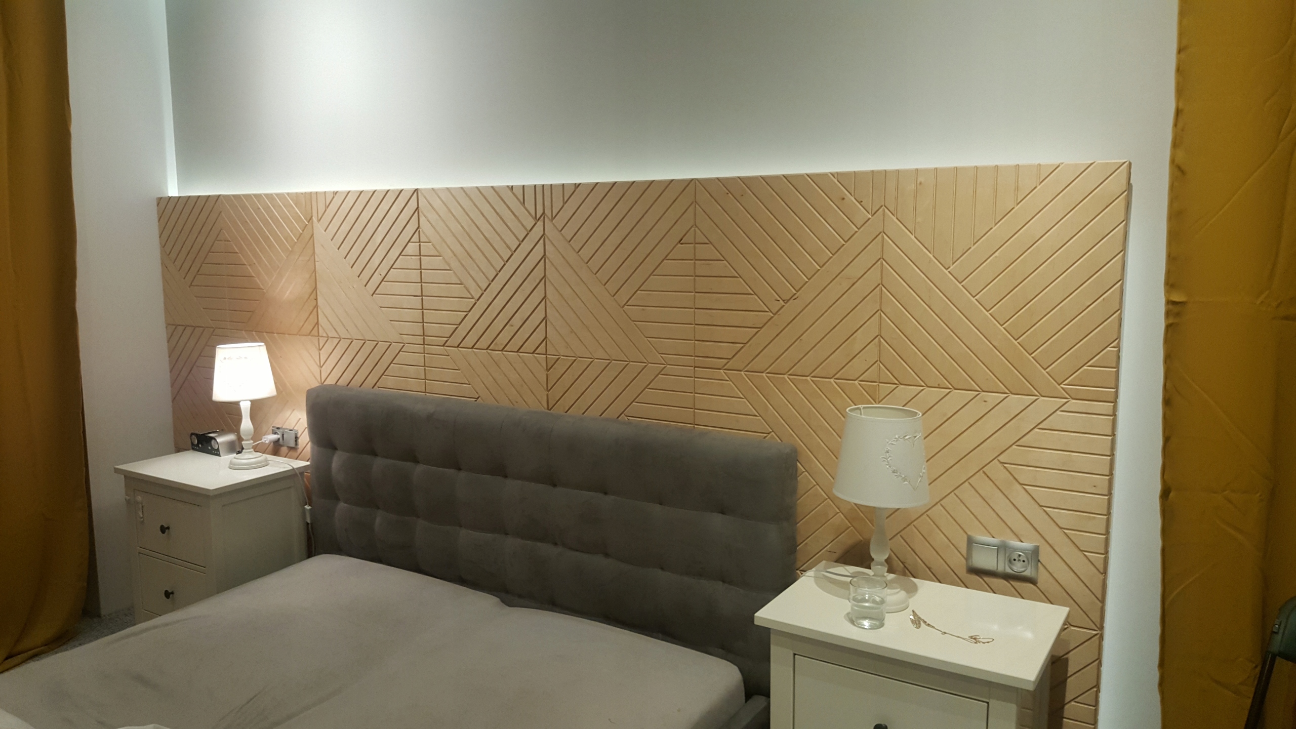 Rombis- panel ścienny drewniany 3D -Lewy Materiał drewno