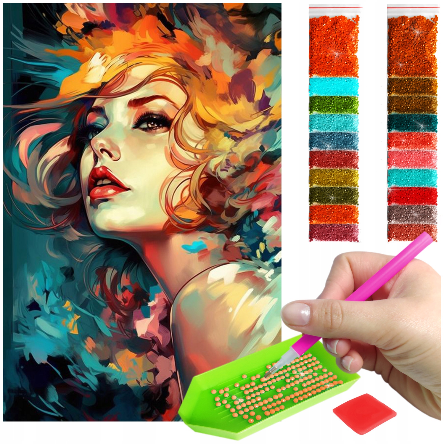 Haft Diamentový Velký 60x40cm Diamond Painting Mozaika Diamentové Příslušenství