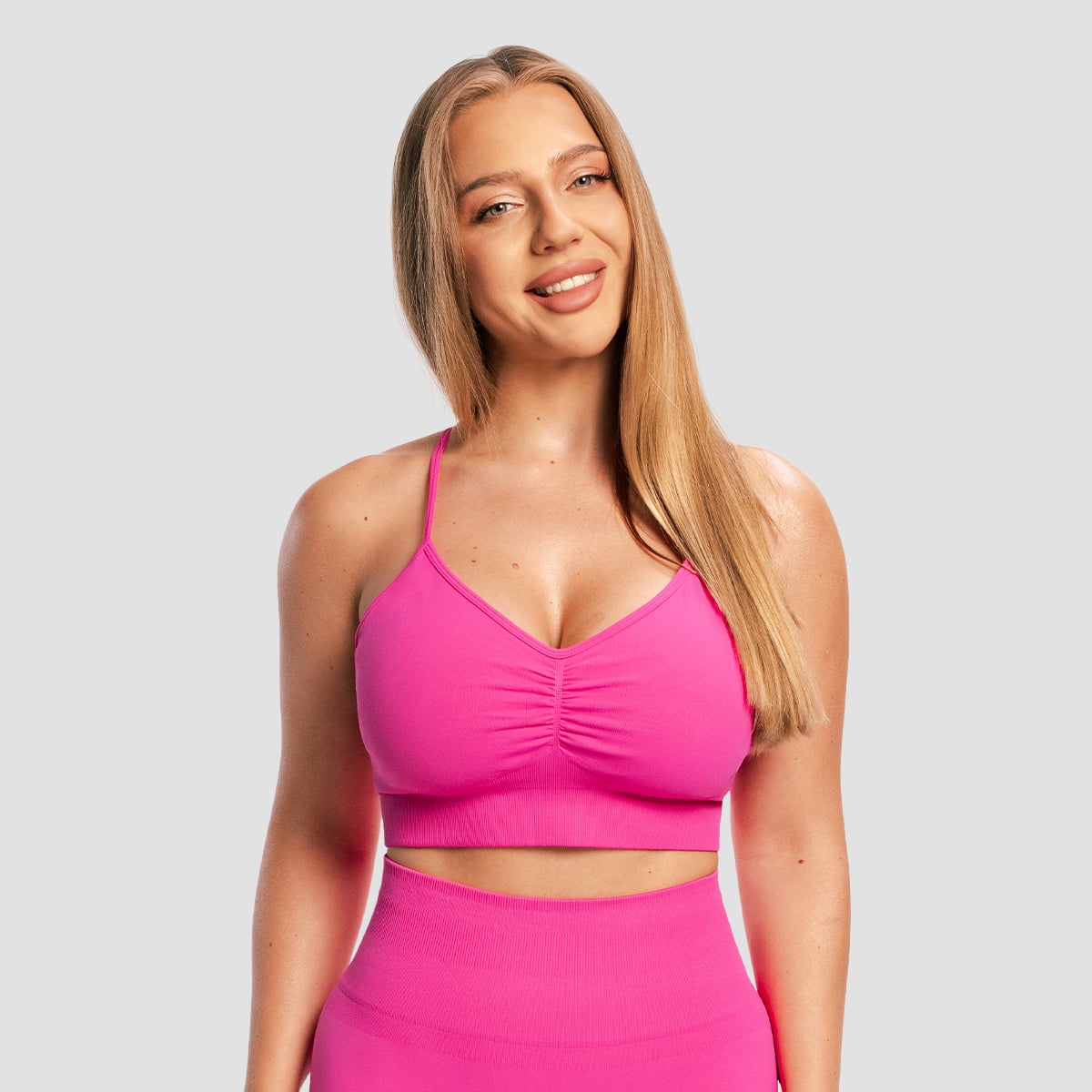 GymBeam Biustonosz sportowy Sculpt Seamless Rose L